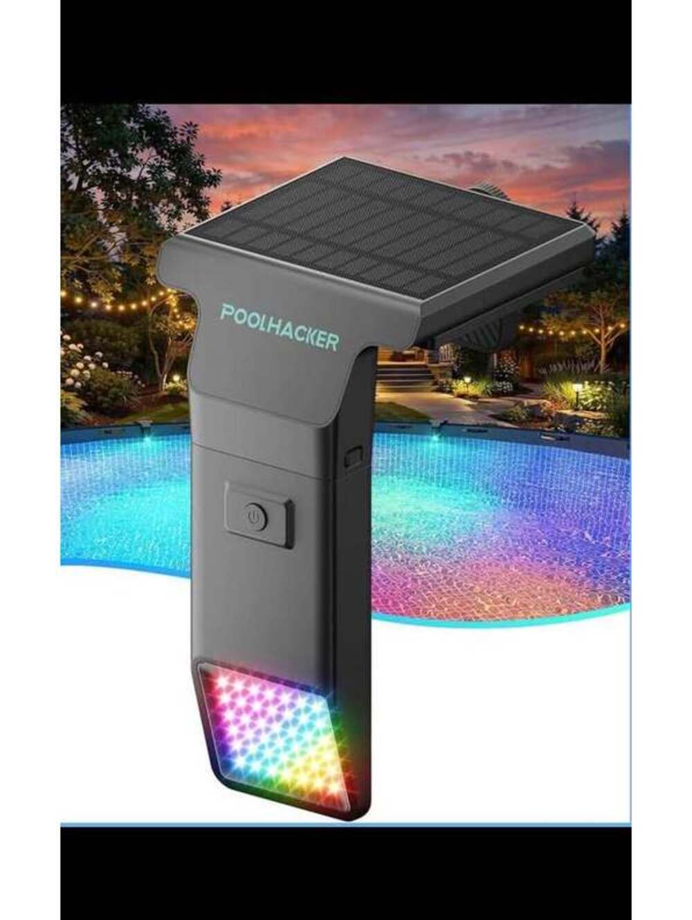 Solar 10-Color LED Pool Lights, 4 Modes, Waterproof, Remote Control - New in Box